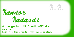 nandor nadasdi business card